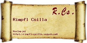Rimpfl Csilla névjegykártya